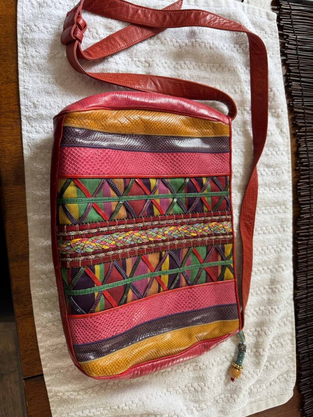 vintage Sharif patchwork leather crossbody bag